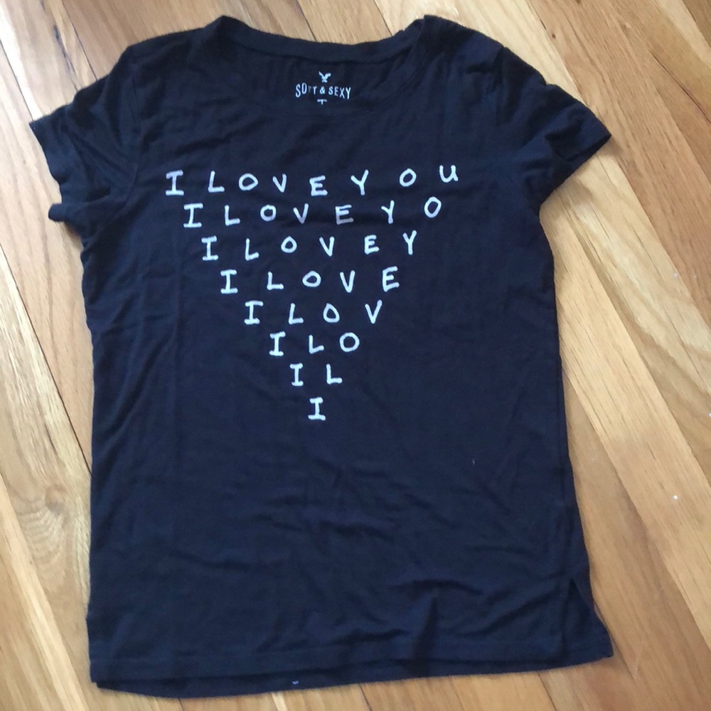 Black graphic tee fitted soft & sexy